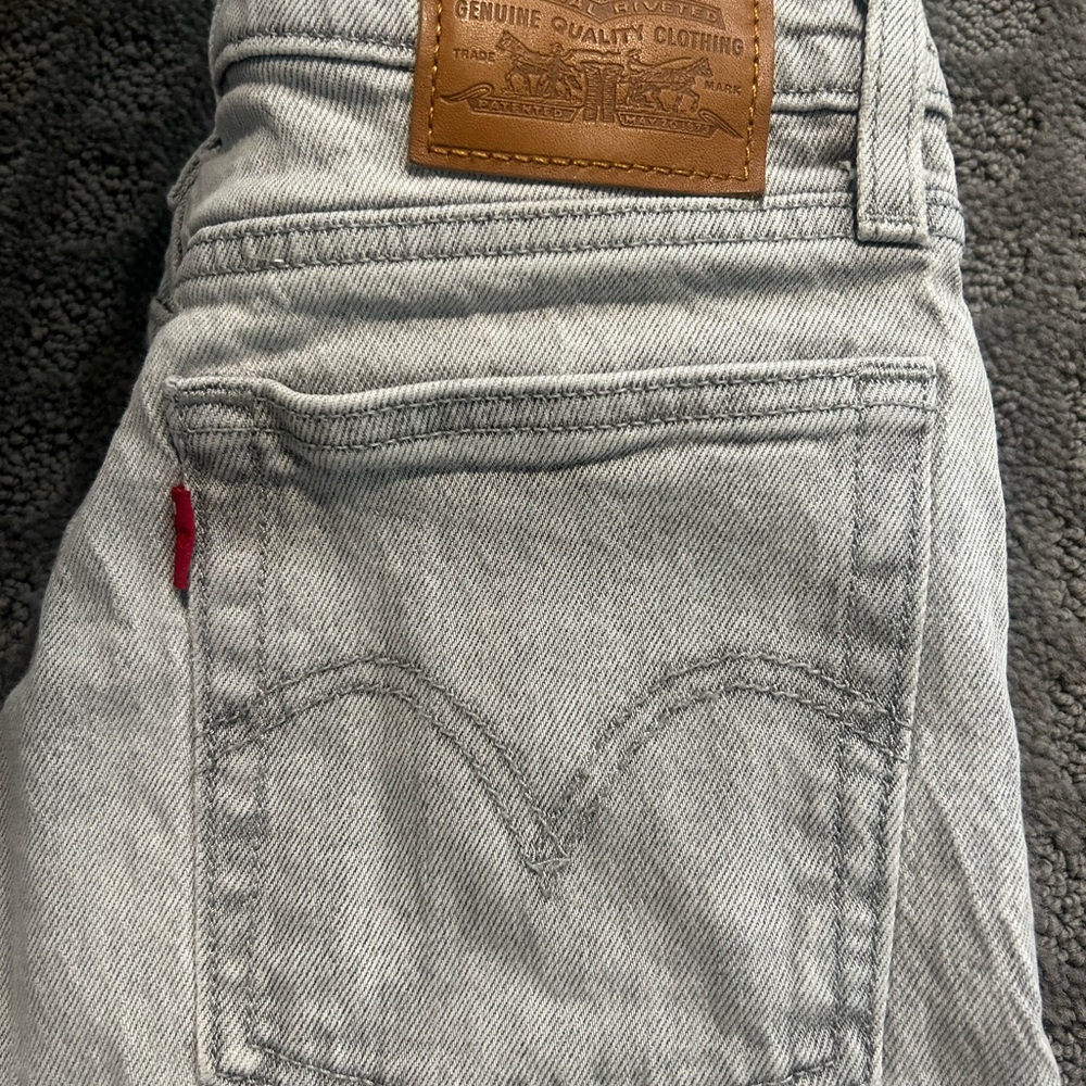 Levi Wedgie Straight Gray Jeans Used